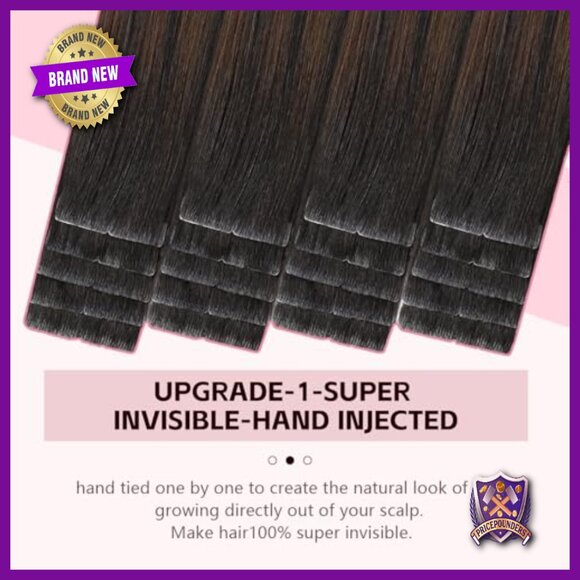 20 Inch Tape-In Human Hair Extensions, 45g, 20 Pieces, Super Invisible main image 4